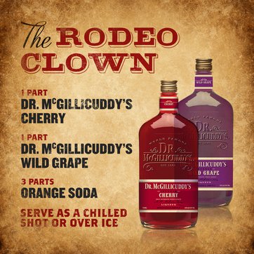 1 part Dr. McGillicuddy&rsquo;s Cherry, 1 part Dr. McGillicuddy&rsquo;s Wild Grape, 3 parts orange soda, Serve as a chilled shot or over ice.